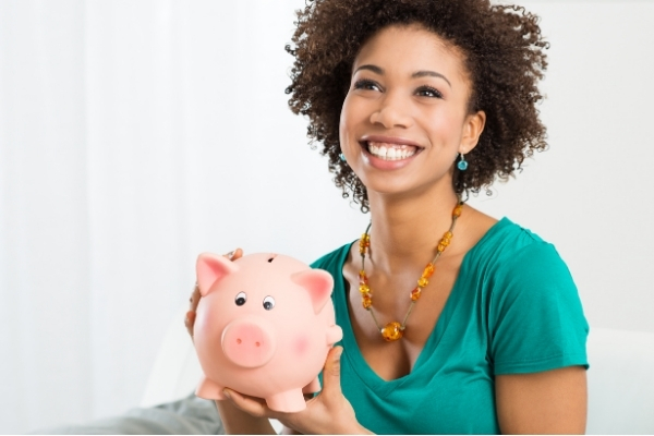 woman with piggy bank